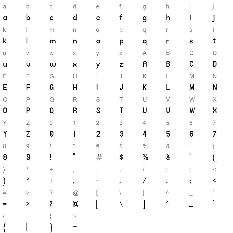 AlQalam Regular Character Map