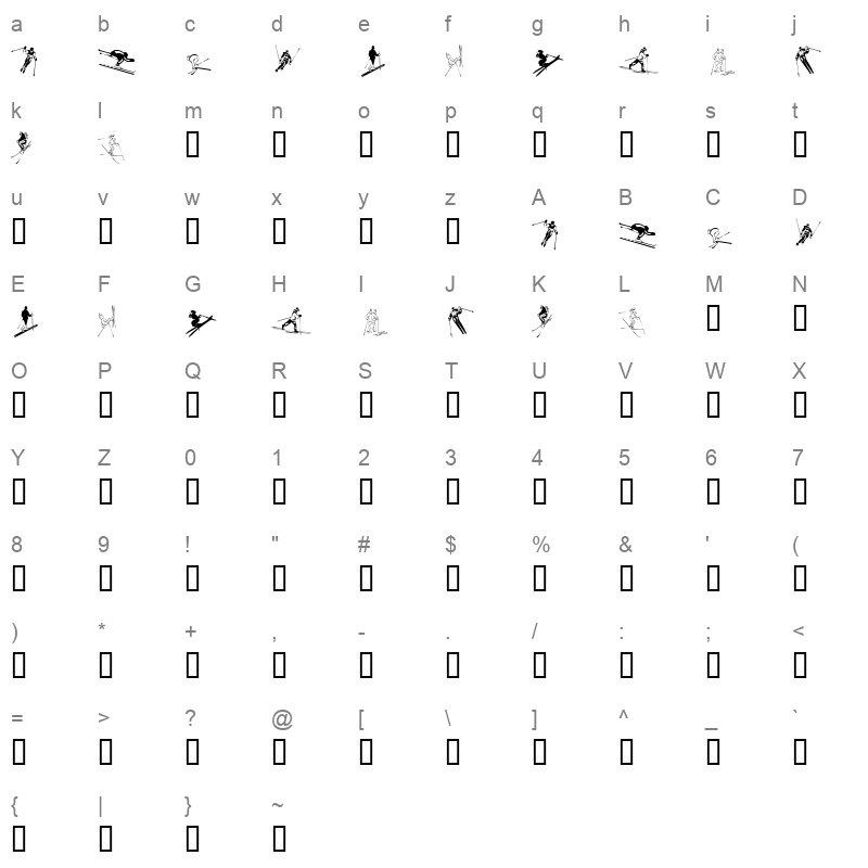KR Ski Character Map