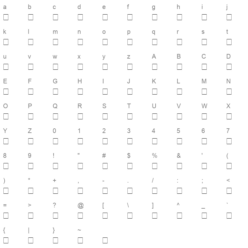 LINEDRAW Character Map