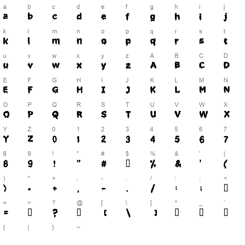 liquidis Character Map