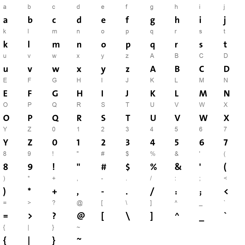 MahmoudArt Bold Character Map