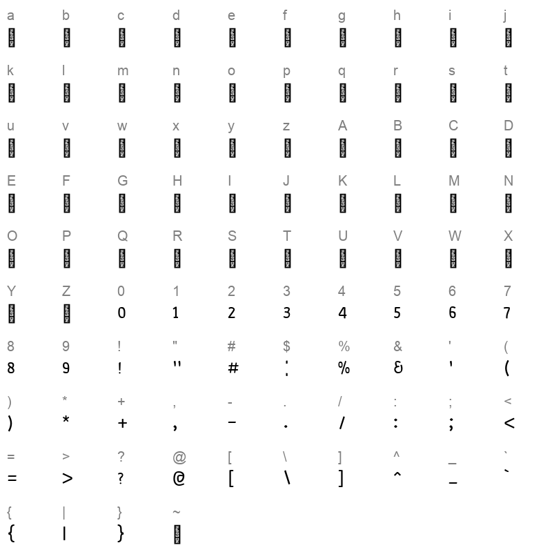 MolsaqArabic-Light Character Map