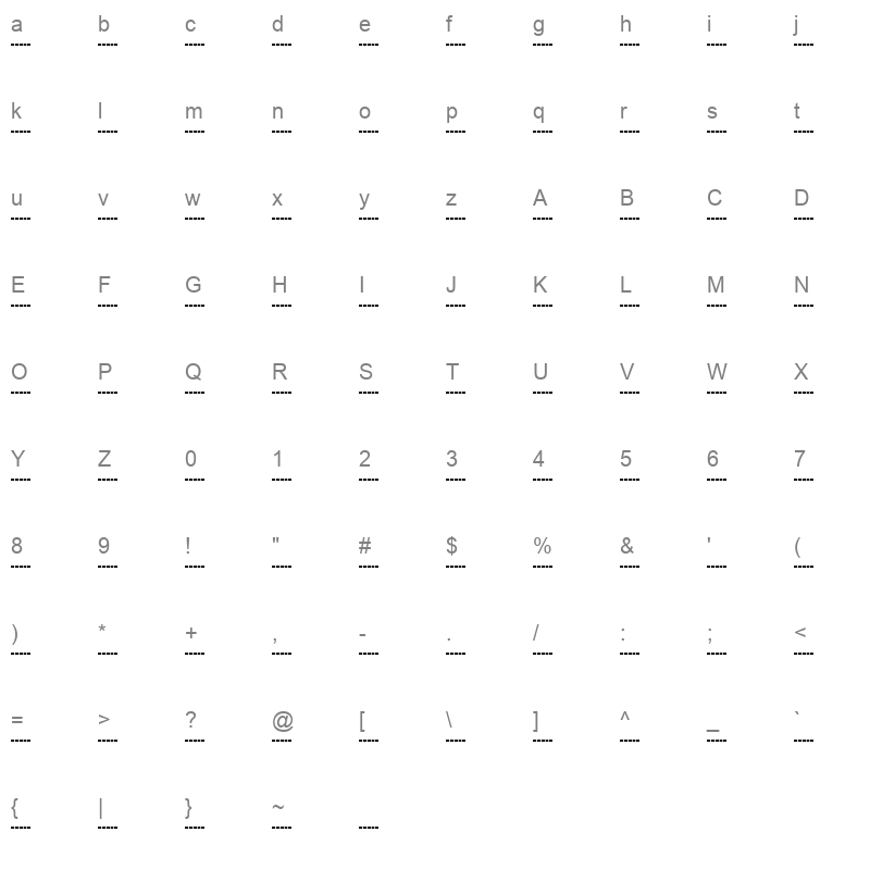 MORSECD Character Map