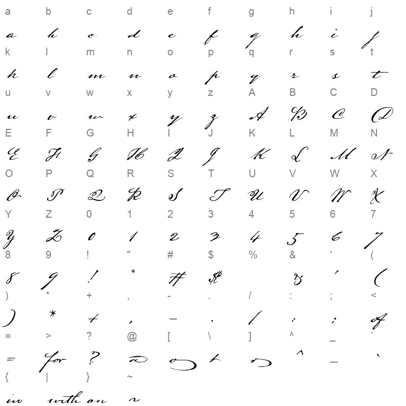 lamarpen Character Map