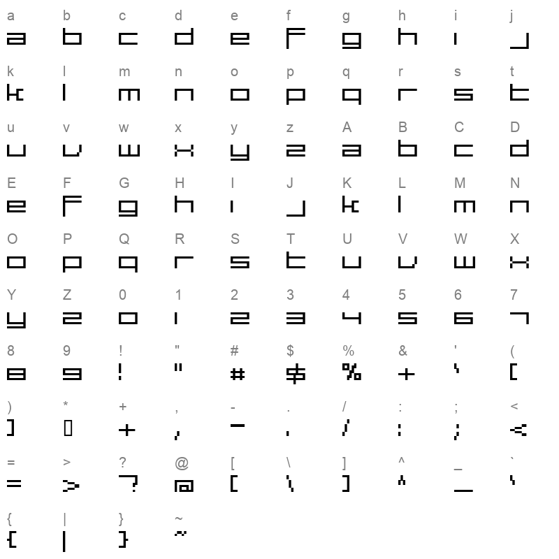 LARGN___ Character Map